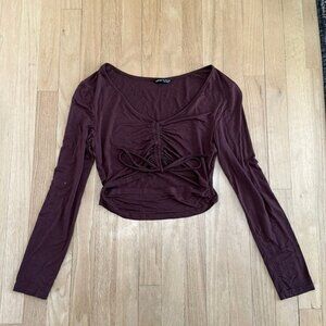 Brown Shein cropped long sleeve